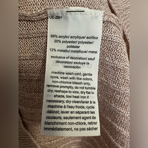 Tommy Hilfiger Women's Metallic-Knit Ribbed V-Neck Ivy Sweater size Medium - Picture 6 of 7